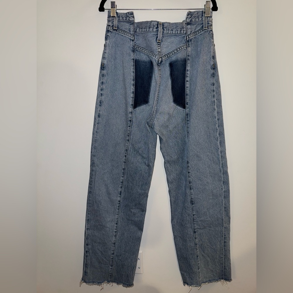 AGOLDE Pieced Angled High Waist Straight Leg Organic Cotton Jeans